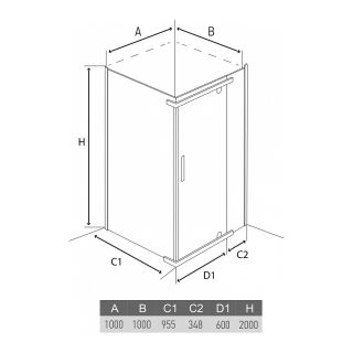 Душевой уголок Alex Baitler AB214-100 (1000x1000x2000)